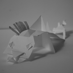 Paper Sculpture: Lizard Model