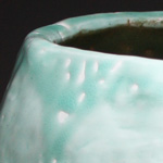 Transparent Turquoise Flower Vase