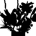 black negative space flower outline