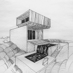 Architecture exterior drawing