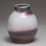 white into dark red vase