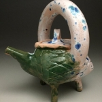 Slab-built and darted teapot