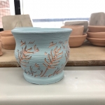 scraffito glaze vase WIP