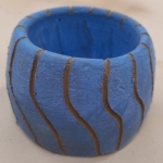 Blue Wavy Pot (in progress)