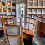 Library room with private study desks
