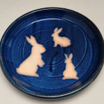 Cobalt blue rabbit plate