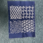 Sashiko Tool Bag - Completed Stitches Side 1 (back)