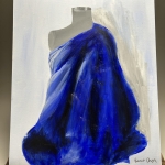 Blue Fabric Painting