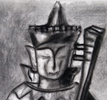 Buddha State Observation Drawing in Charcoal 