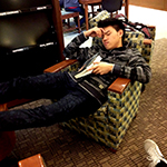 Michael Sleeping in the Library