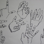 Blind contour hand drawing