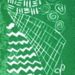 linoleum block print (Mark making Study printed in green ink)