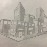 Two-point perspective drawing