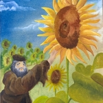 looking at the sunflower for hope