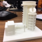 3D Printed building Front View
