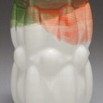 Orange and Green Lipped Pyramid Oval Cup