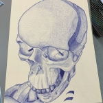 Skeleton Pen Art- progress 3