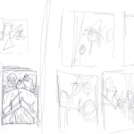 Forshortened view sketches