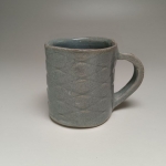 Slab-built mug (reduction fire + ice blue glaze)