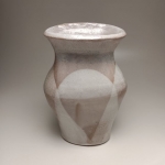 Soda fired coil-build vase (shino cream glaze)