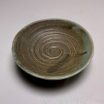 shallow green swirl bowl