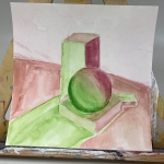 complementary watercolor study